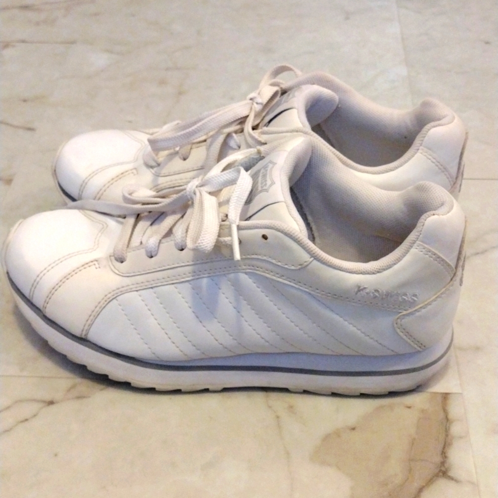 K-Swiss sneakers.